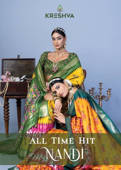 KRESHVA NANDI ALL TIME HIT 114 DESIGNER SILK SAREE WHOLESALER IN INDIA